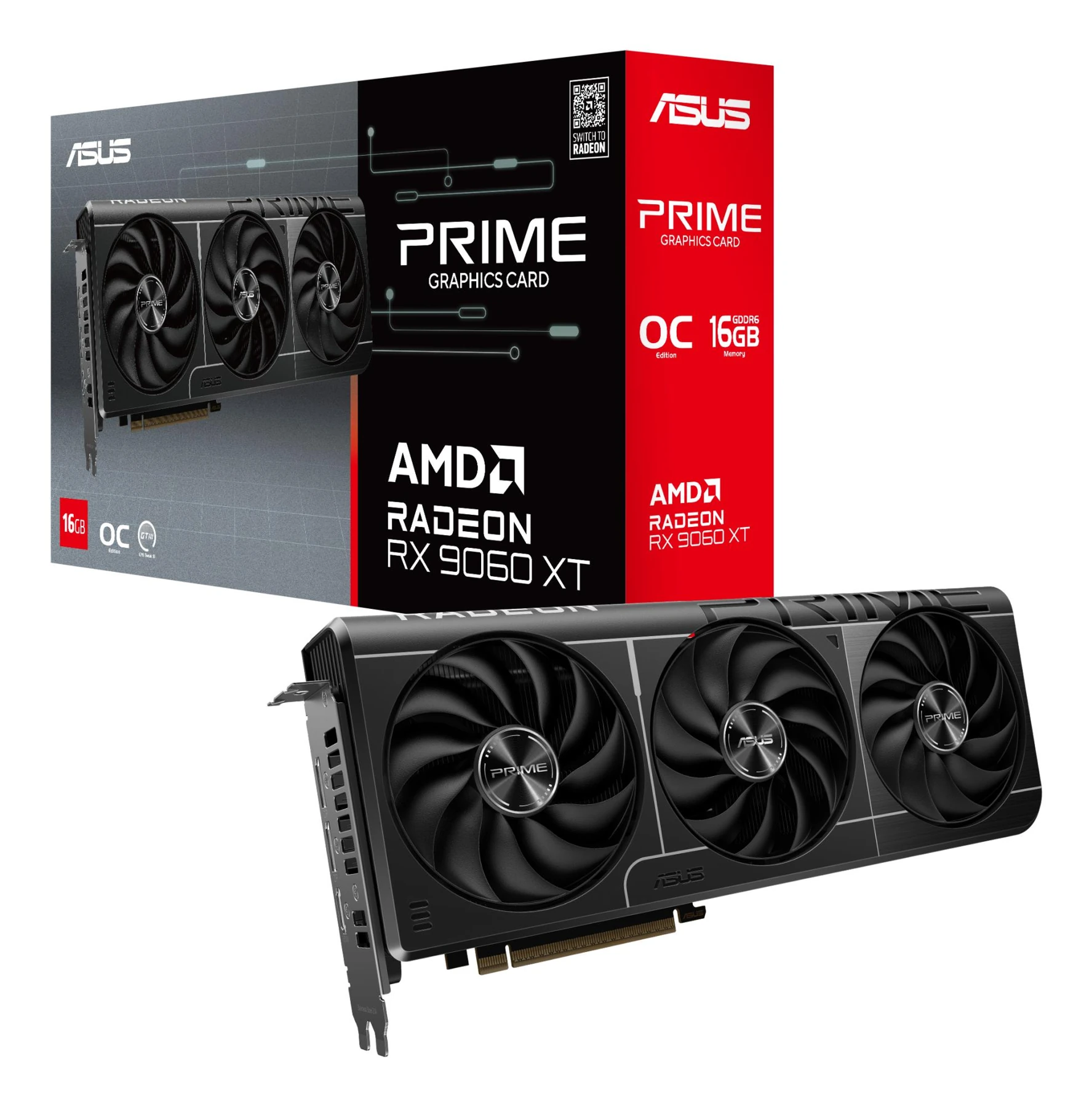 ASUS Prime Radeon RX 9060 XT OC Edition 16GB GDDR6 Graphics Card ASUS Prime Radeon RX 9060 XT OC Edition 16GB GDDR6 Graphics Card