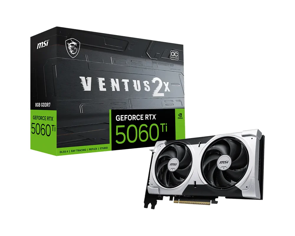 MSI GeForce RTX 5060 Ti 8G VENTUS 2X OC PLUS 8GB GDDR7 Graphics Card