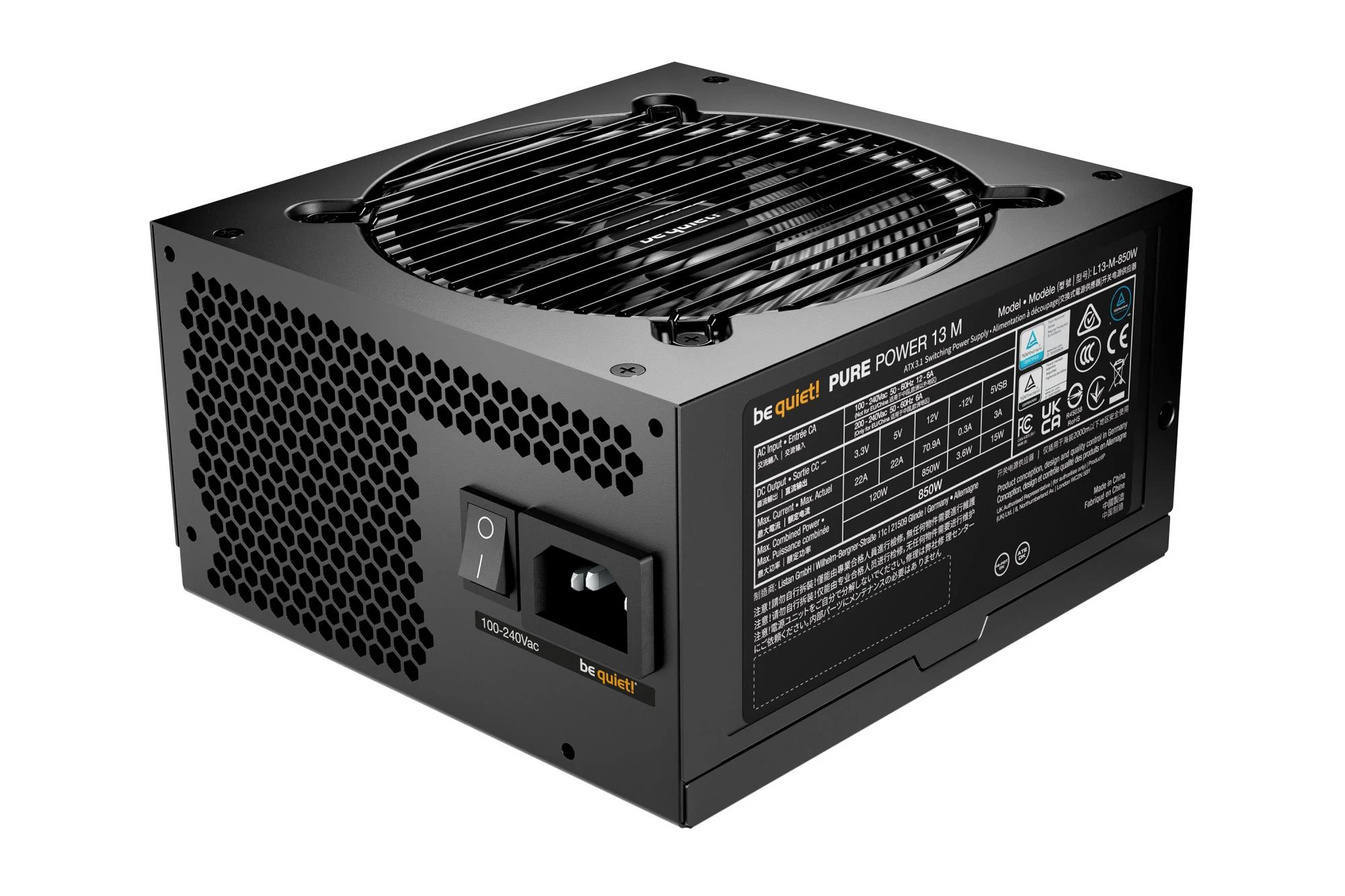be quiet! Pure Power 13 M 850W – PSU modulaire ATX 3.1 80 PLUS Gold — Photo 3 sur 6