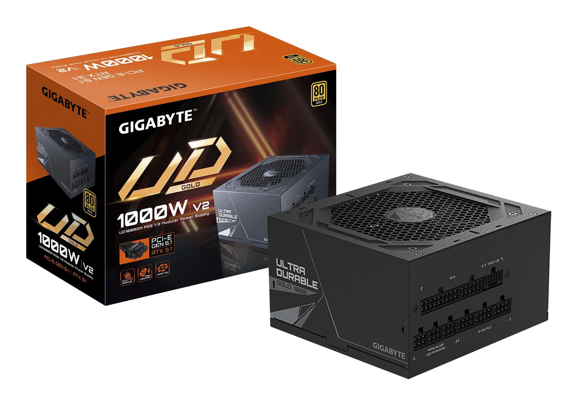GIGABYTE UD1000GM PG5 V2 1000W – Alimentatore PSU modulare ATX 3.1 80 PLUS Gold — Foto 1 di 6