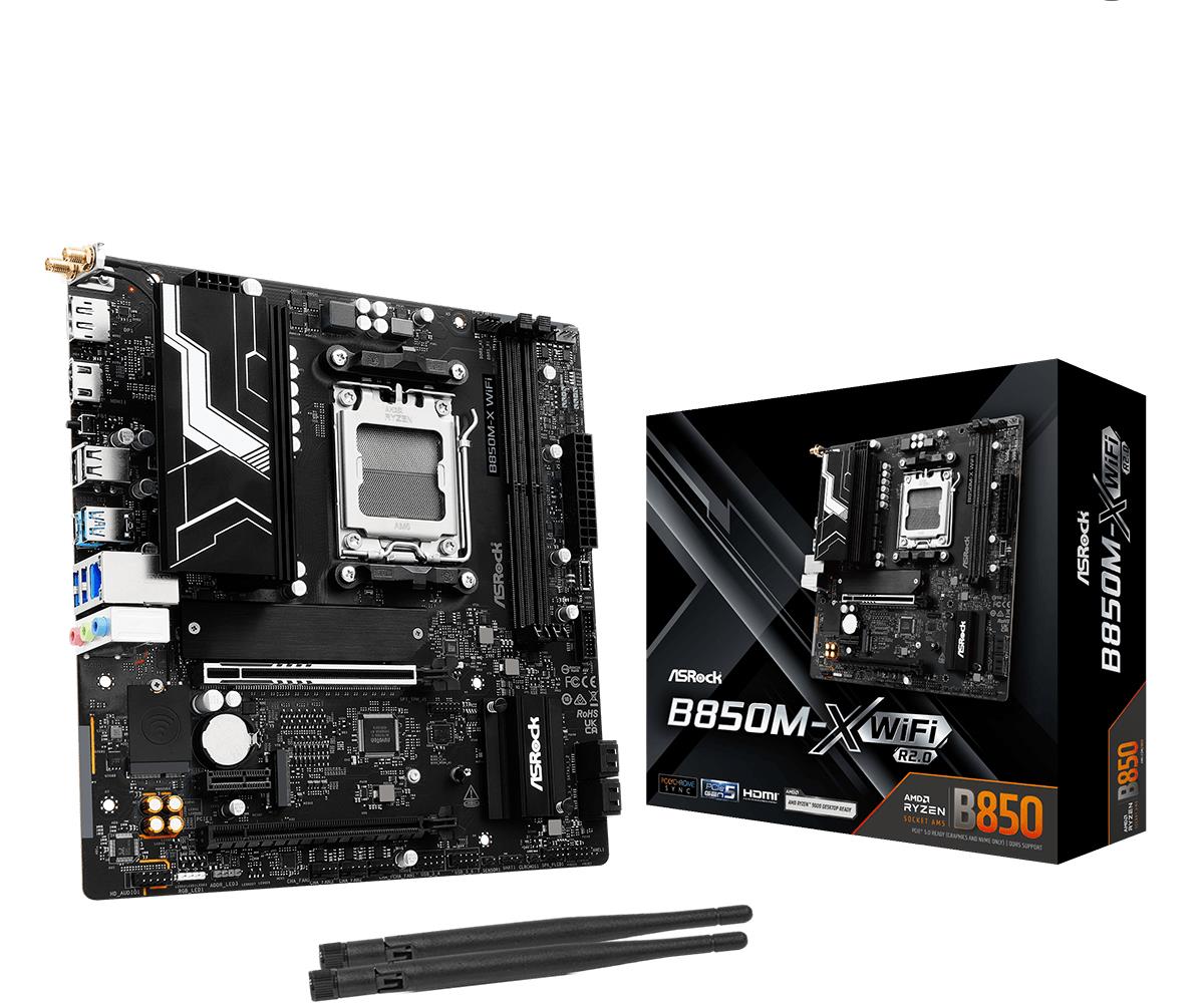 ASRock B850M-X WiFi R2.0 AM5 Micro-ATX Motherboard — Photo 1 of 6