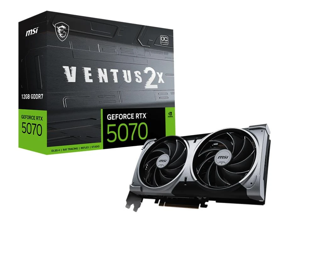 MSI GeForce RTX 5070 12G VENTUS 2X OC 12GB GDDR7 Graphics Card — Photo 1 of 6