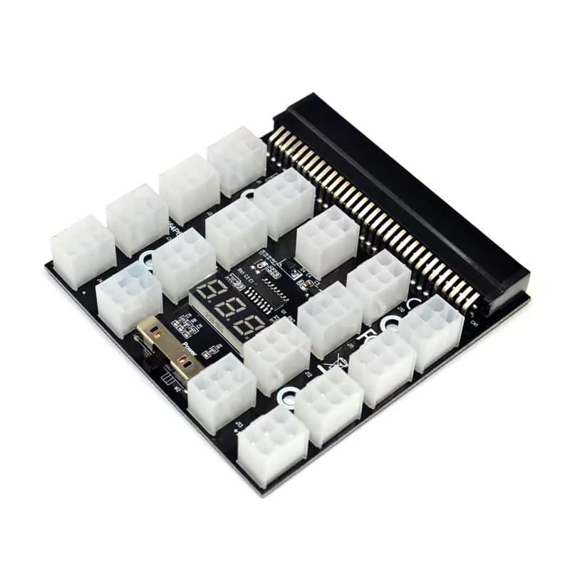 Schwarze PCI-E 17* 6Pin Stromversorgungs-Breakout-Board-Adapter
