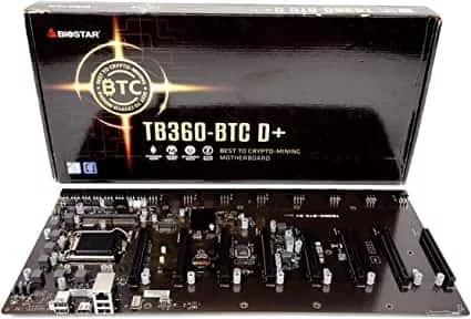 Biostar TB360-BTC D+ (Intel 8e en 9e Gen) LGA1151 SODIMM DDR4 8 GPU Ondersteuning GPU Mining Moederbord — Foto 1 van 5