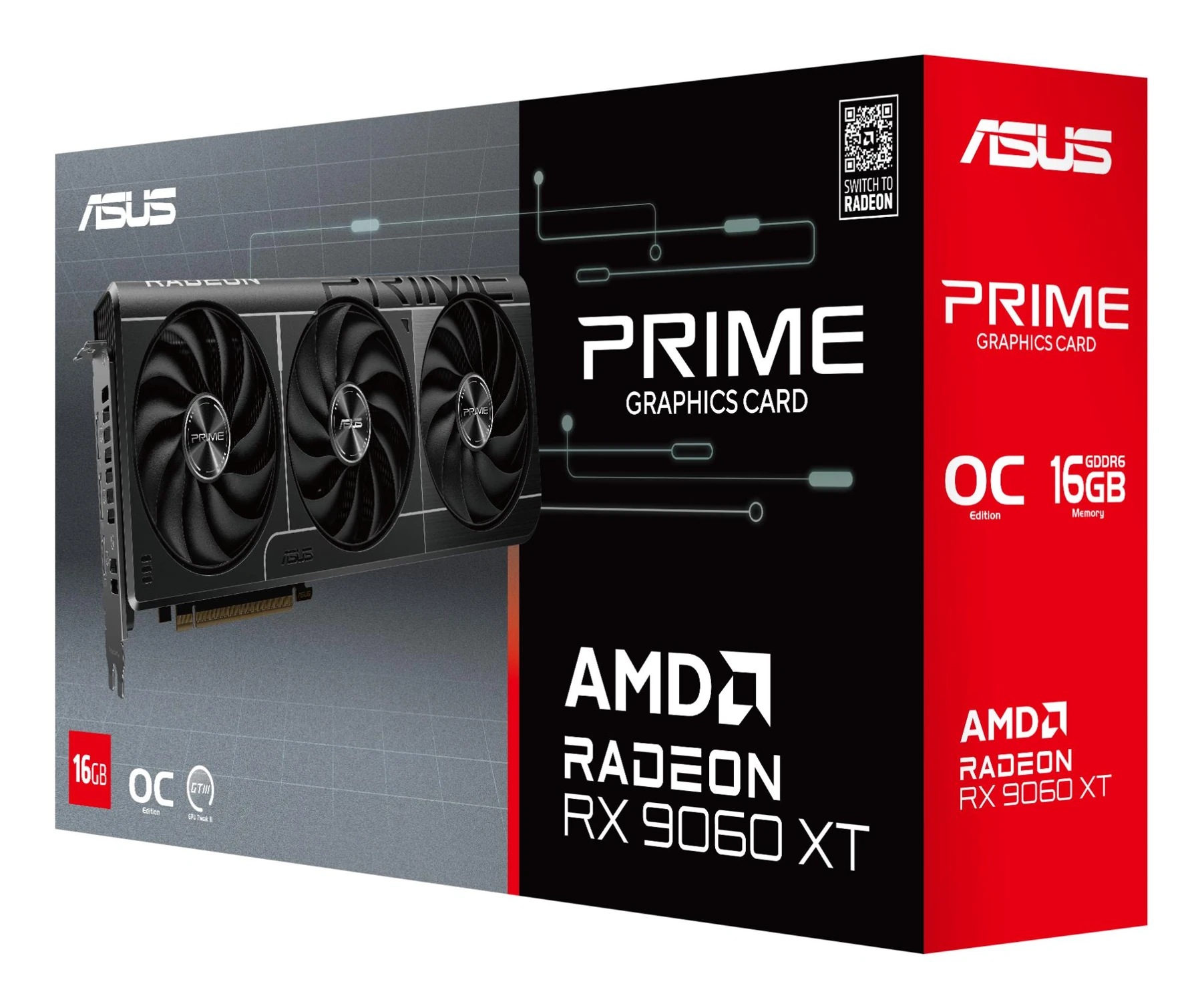 ASUS Prime Radeon RX 9060 XT OC Edition 16GB GDDR6 Graphics Card