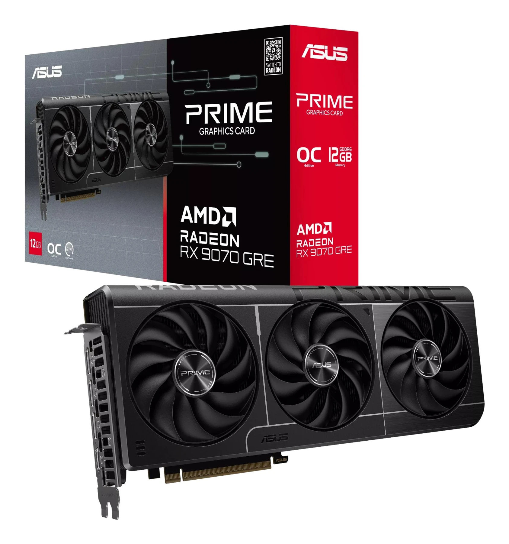 ASUS Prime Radeon RX 9070 GRE OC Edition 12GB GDDR6 Graphics Card