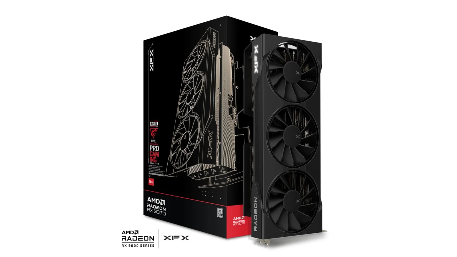 XFX Swift Radeon RX 9070 OC Triple Fan Gaming Edition 16GB GDDR6 Graphics Card