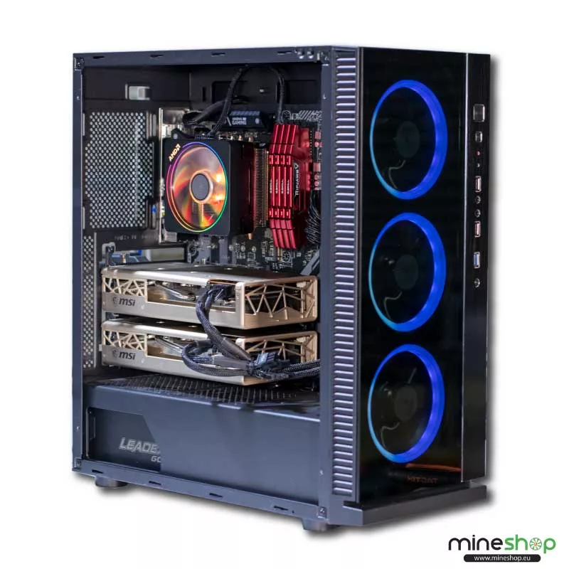 Monero 20000 h/s multifunctionele mining-/gamingrig
