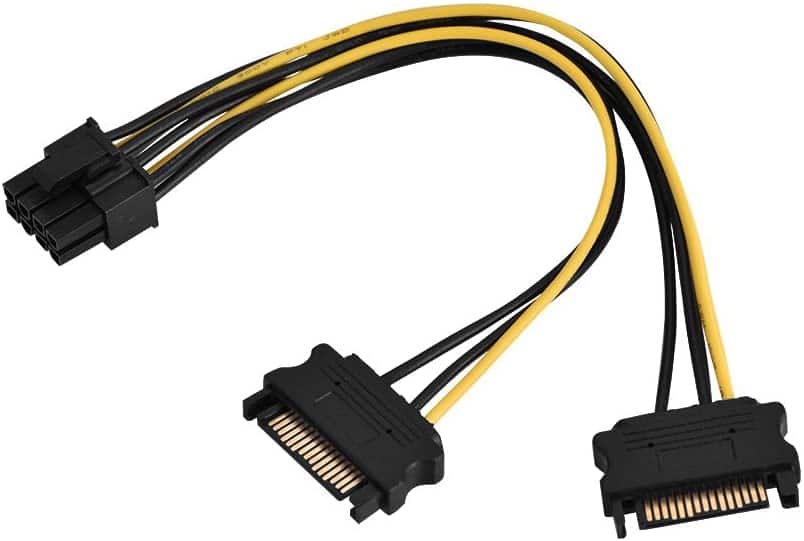 PCI-E 8Pin (6+2pin) To Dual SATA Adapter Cable