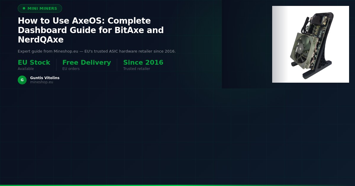 Hur man använder AxeOS: Komplett Dashboard-guide för BitAxe och NerdQAxe