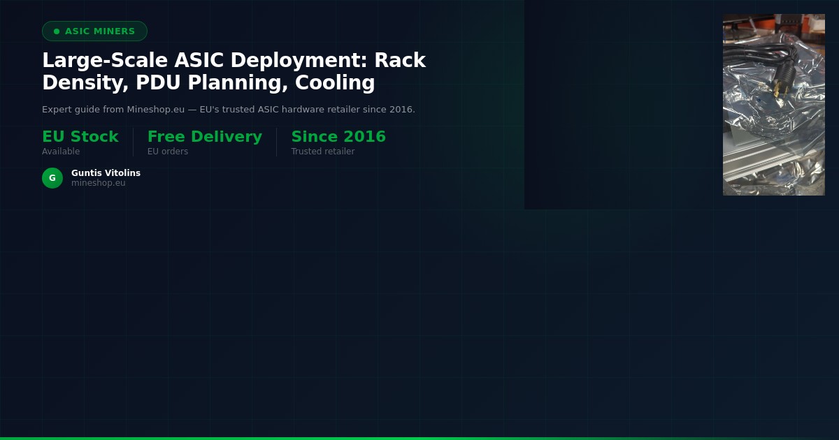 Large-Scale ASIC Deployment: Rack Density, PDU Planning, Cooling