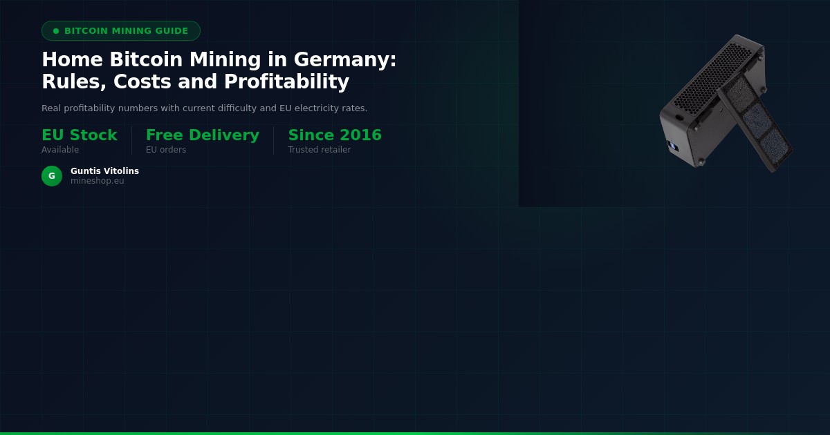 Home Bitcoin Mining in Germany: Rules, Costs and Profitability