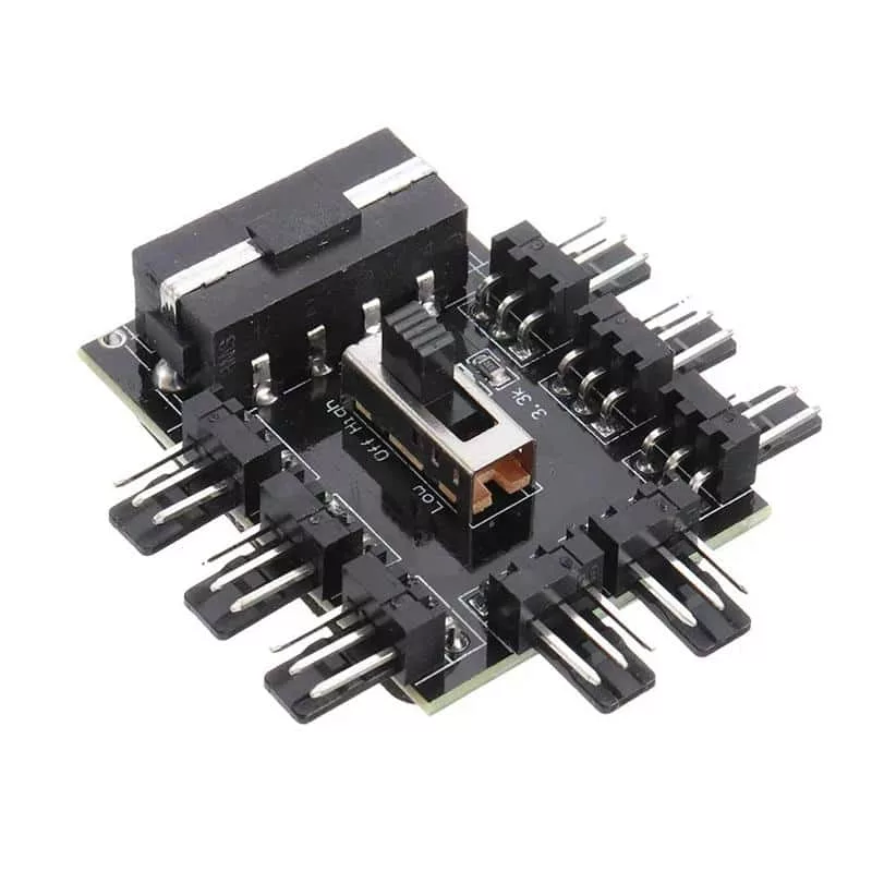 Ventilatora 1 līdz 8 sadalītājs 3Pin
