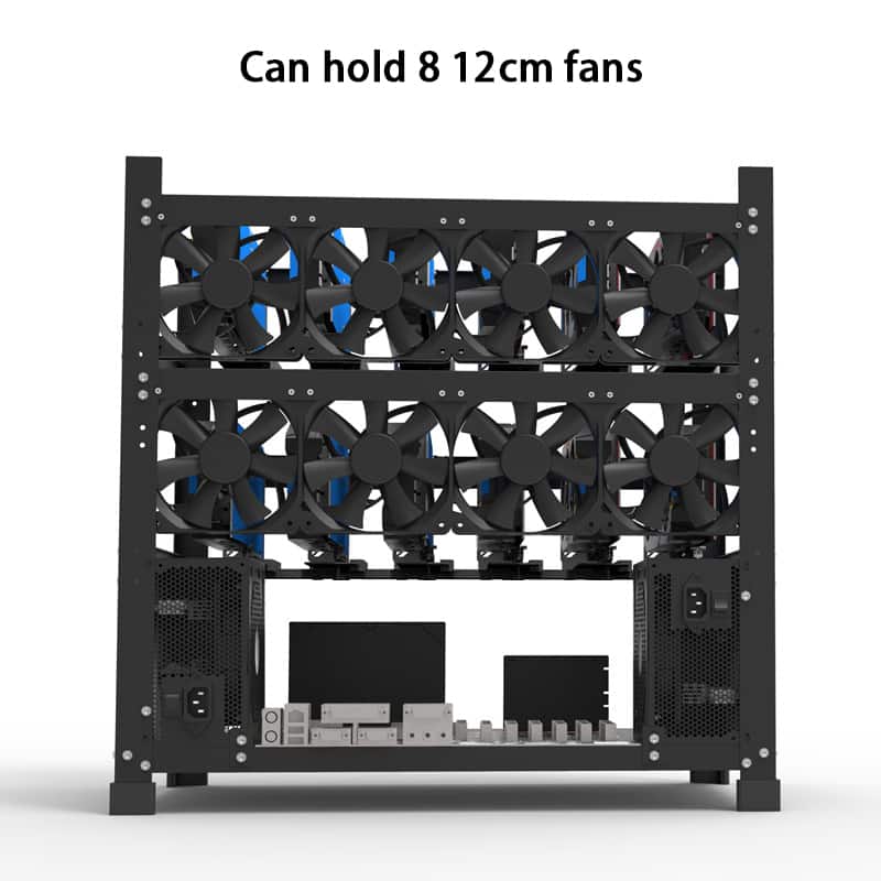 オープンフレーム PC マイニング12GPU Mining Rig Frame 12x GPU Mining Rig Frame - Prebuilt Plug & Play | Includes P