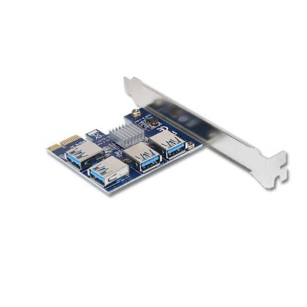 PCIE 1 TO 4 PCI Express 1X Slots Riser Card Mini ITX To External 4 PCI-E Slot Adapter