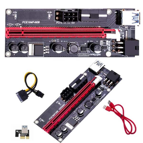 PCI Express Riser 009S Extender Card Adapter 6-Pin riser card